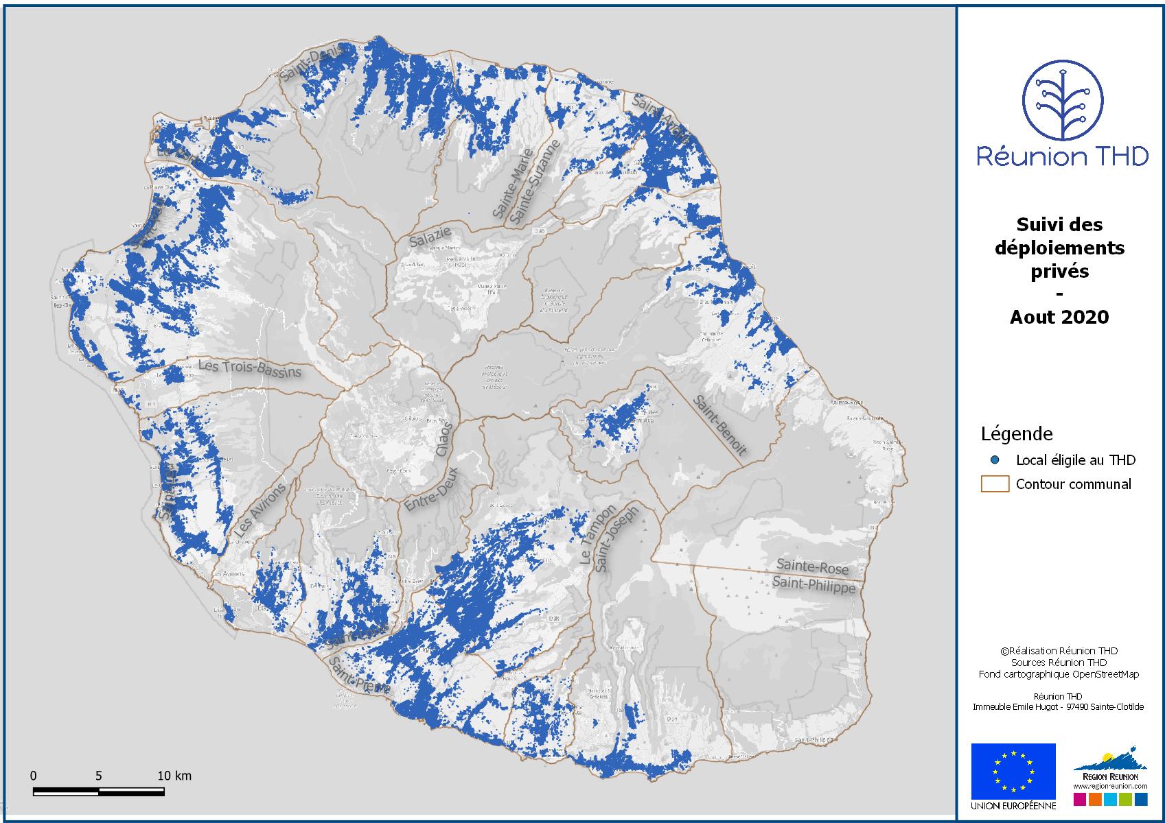 Etat des déploiements à août 2020